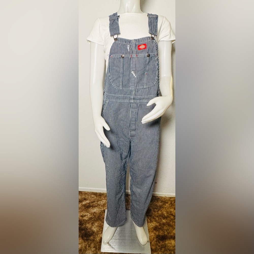 Vintage Dickies Striped Blue Overalls